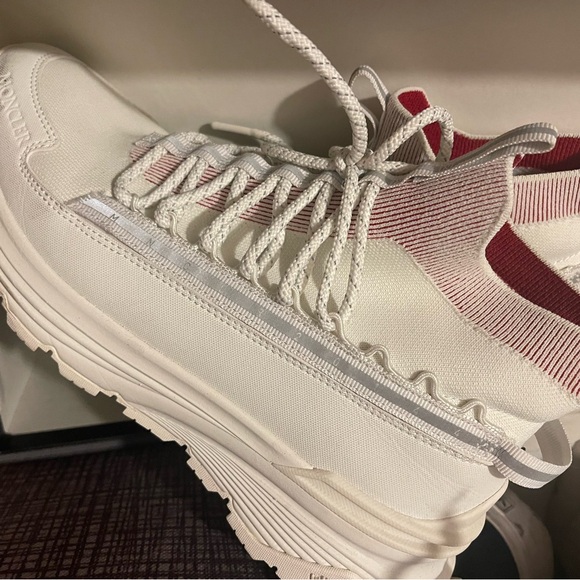 Moncler white with stripe sneakers size US 10 IT 41 - Picture 7 of 10